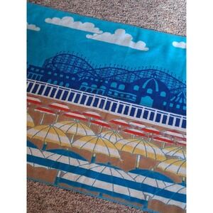 Vintage Royal Terry Beach Towel Summertime Boardwalk Seashore Umbrellas Vacation